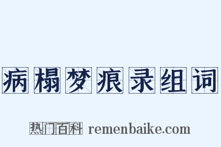 病榻梦痕录组词是什么意思的图片